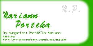 mariann porteka business card